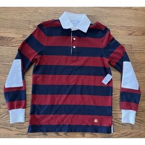 NWT Brooks Brothers Polo Men's XS Long Sleeve Elbow Patch Striped Classic Fit